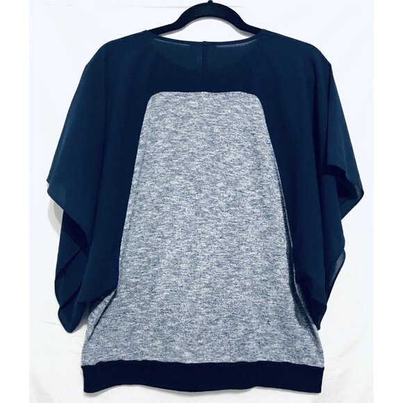 Esley Kimono Sleeve Top Womens Small Blue Mixed Material Top - Picture 3 of 4